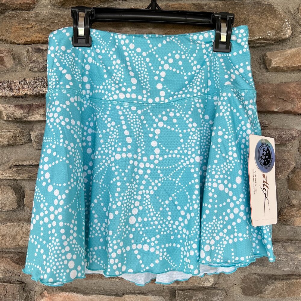 GOTTEX Lifestyle Athletic Golf & Tennis Mini SKirt Skort Aqua Drop XS S XL NWT